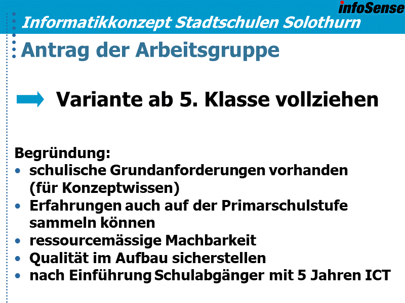 Antrag der Arbeitsgruppe