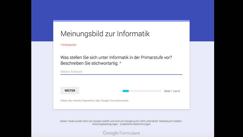 Meinungsbild zur Informatik (I)