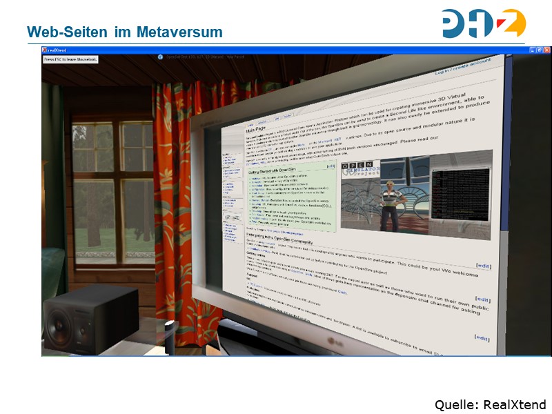 Webseiten im Metaversum