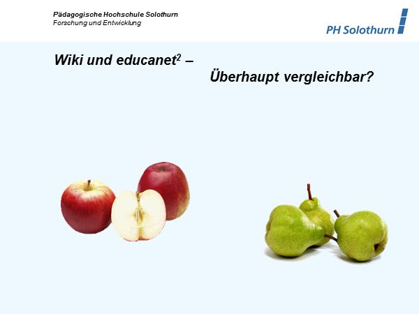 Wiki und educanet2 - Überhaupt vergleichbar? I