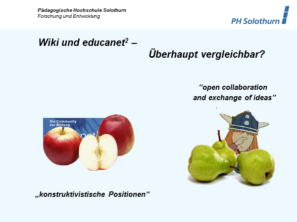 Wiki und educanet2 - Überhaupt vergleichbar? III