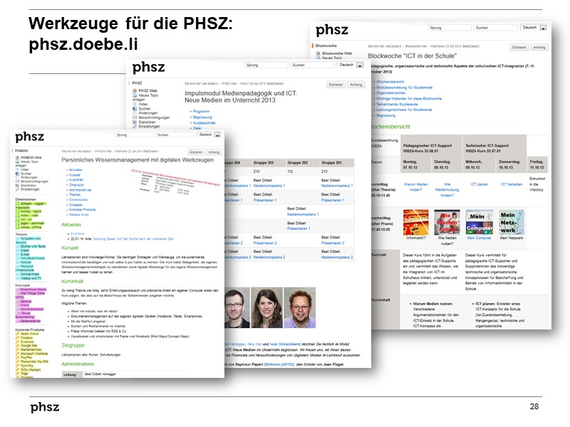  Werkzeuge für die PHSZ: phsz.doebe.li