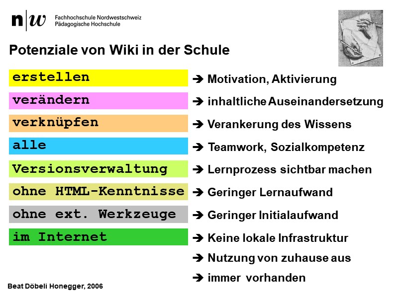 Zusammenfassung: Potenziale von Wiki in der Schule