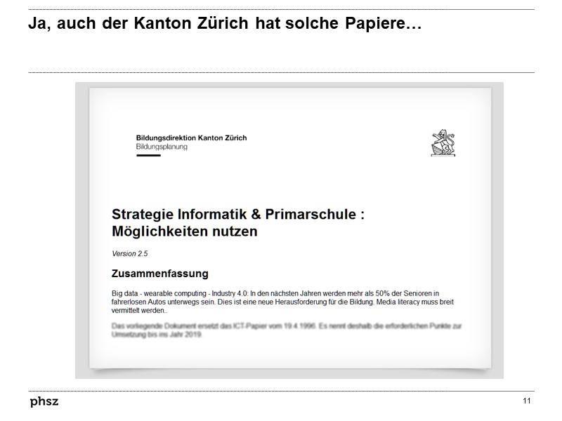 Ja, auch der Kanton Zürich hat solche Papiere